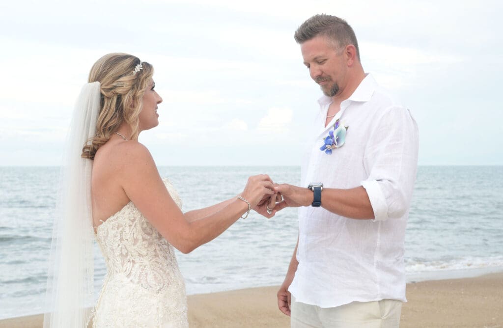 Beach Wedding ring exchange no archway